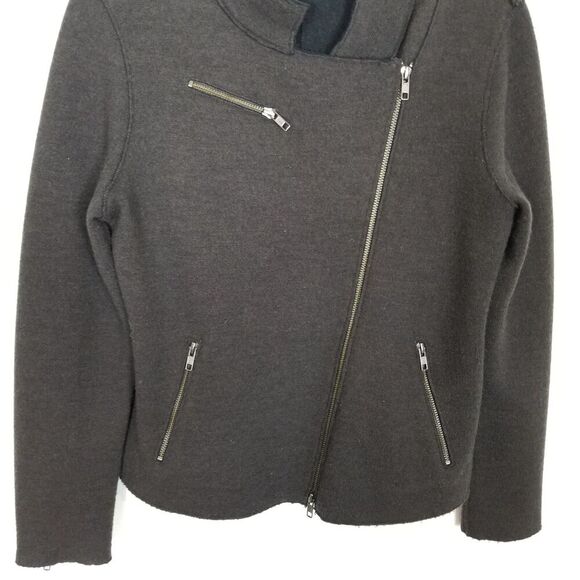 Eileen Fisher Women Merino Wool Moto Jacket Sz S Brown Zip Up Pockets Knit - Picture 3 of 8